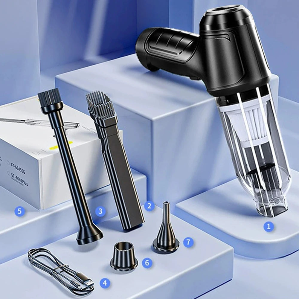 Car Vacuum Cleaner, Strong Suction, Mini Machine Wireless Portable, Handhled Blower Machine, vacuum bag pumping