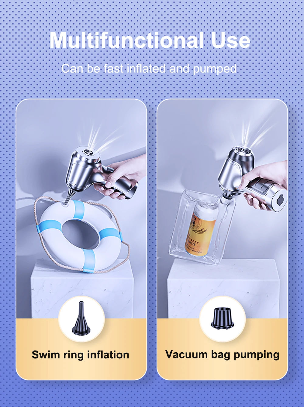 Car Vacuum Cleaner, Strong Suction, Mini Machine Wireless Portable, Handhled Blower Machine, vacuum bag pumping