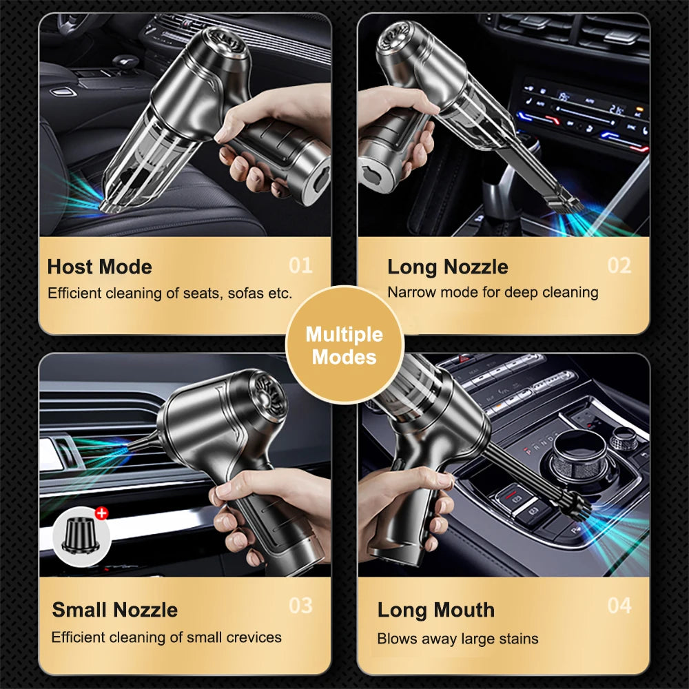 Car Vacuum Cleaner, Strong Suction, Mini Machine Wireless Portable, Handhled Blower Machine, vacuum bag pumping